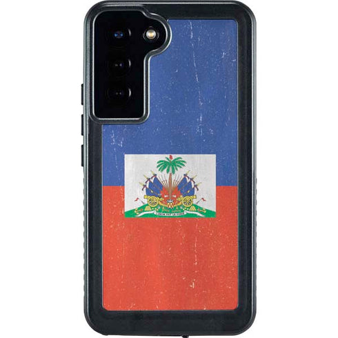 Haitian Flag Distressed Galaxy S24 Plus Waterproof Case